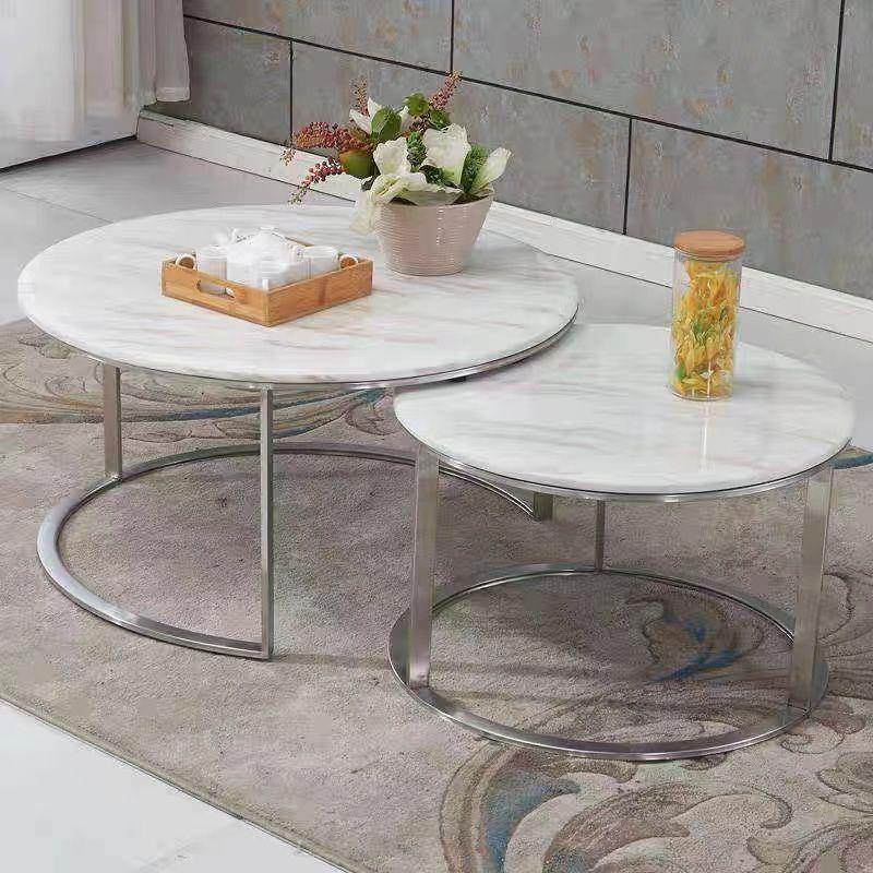1618(BRIDGE) WHITE/SILVER COFFEE TABLE